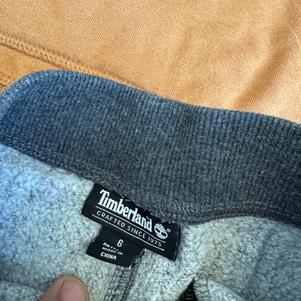 Timberland Tan Hoodie and Gray Joggers Set, Size 6